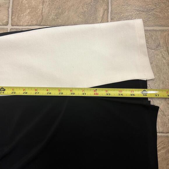 Lauren Ralph Lauren Black Cocktail Dress Size 6 White Panel Cinched Slinky Knee - Picture 8 of 8